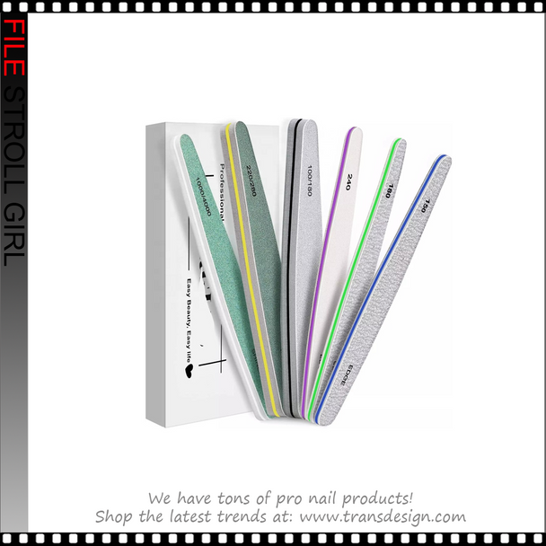 Emery Boards Professional Grit Nail File Pack Assorted grit:(150,180,240,100/180,220/280,1000/4000)