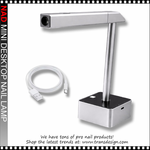 NAD 2-in-1 LED Nail Lamp  Rechargeable Handheld & Stand Flash, Silver