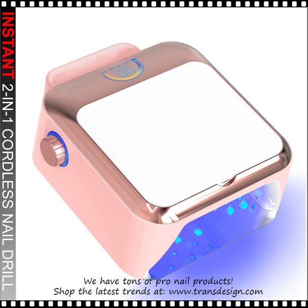 Rechargeable Nail Dryer with LED Screen 90W, Pink + Rose Gold  #NLS19