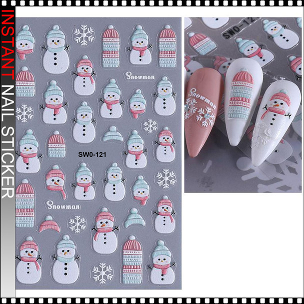 NAIL STICKER Winter Snowman #SW0-121