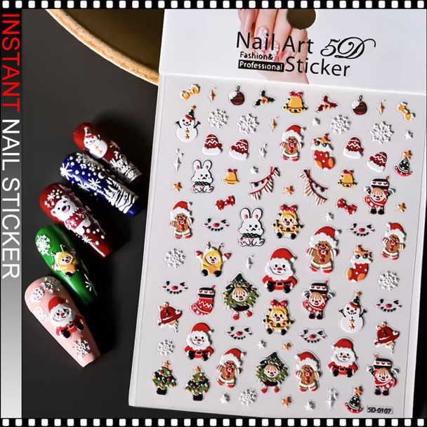 NAIL STICKER Christmas-themed #5D-0107