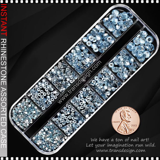 RESIN RHINESTONE Round, Light Sapphire 1440/Case #PH194-8