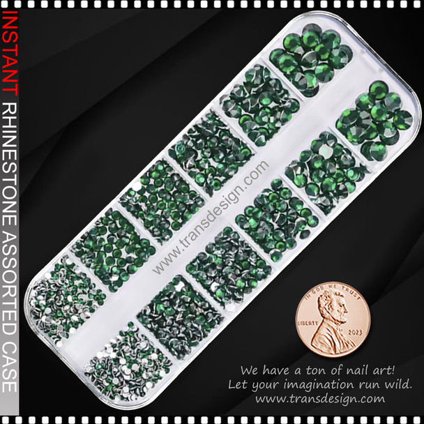 RESIN RHINESTONE Round, Emerald Green 1440/Case #PH194-12