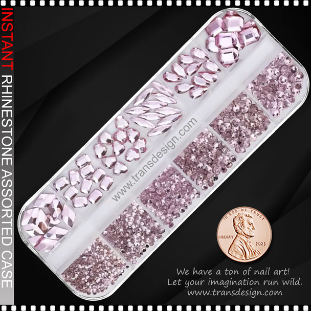 RESIN RHINESTONE Mixed, Light Amethyst Pink/Case #PH192-4
