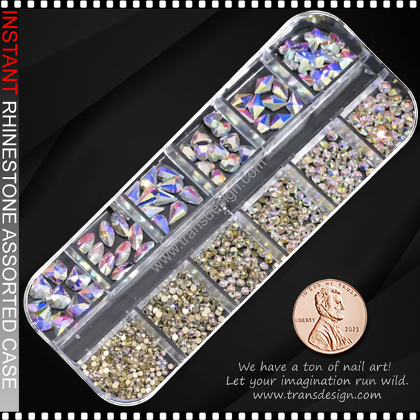 RESIN RHINESTONE Mixed, Crystal AB/Case #PH140-4