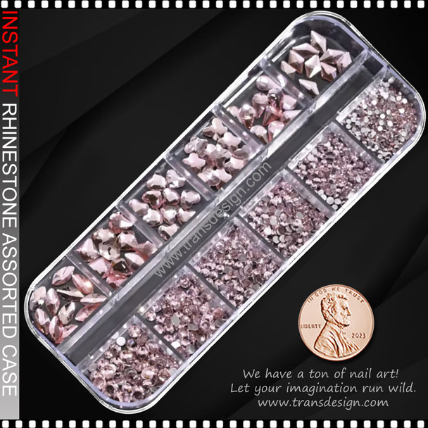 RESIN RHINESTONE Mixed, Blush Pink/Case #PH140-9