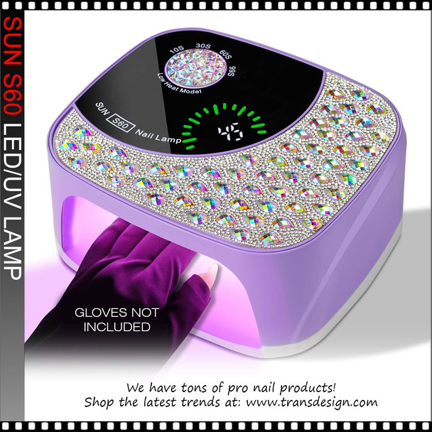 SUN S60 LED/UV Lamp with Rhinestone, Automatic, Lavender
