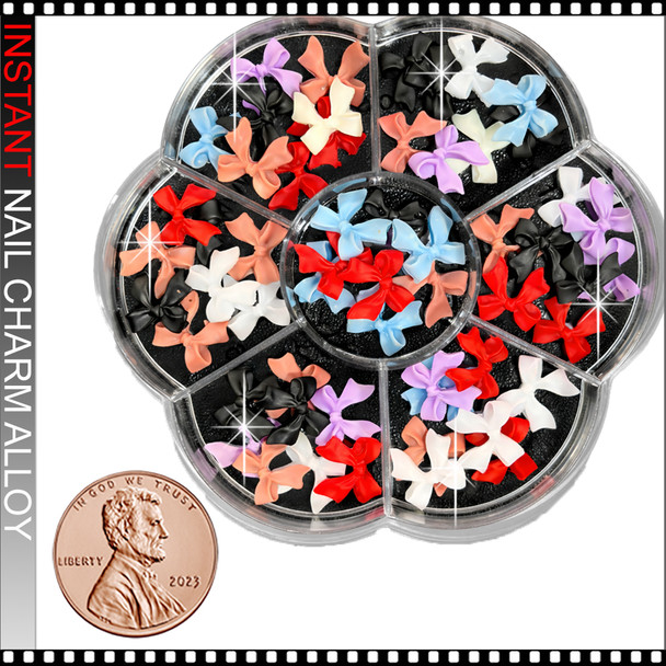 Nail Charm Resin Multicolor 3D Bow