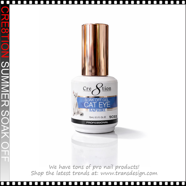 CRE8TION SAPHIRE Cat Eye Soak Off Gel 0.5oz #140 #SC02