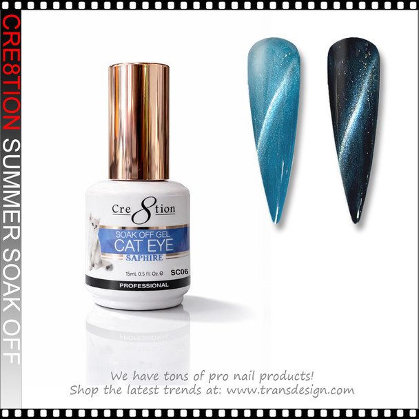 CRE8TION SAPHIRE Cat Eye Soak Off Gel 0.5oz #144 #SC06