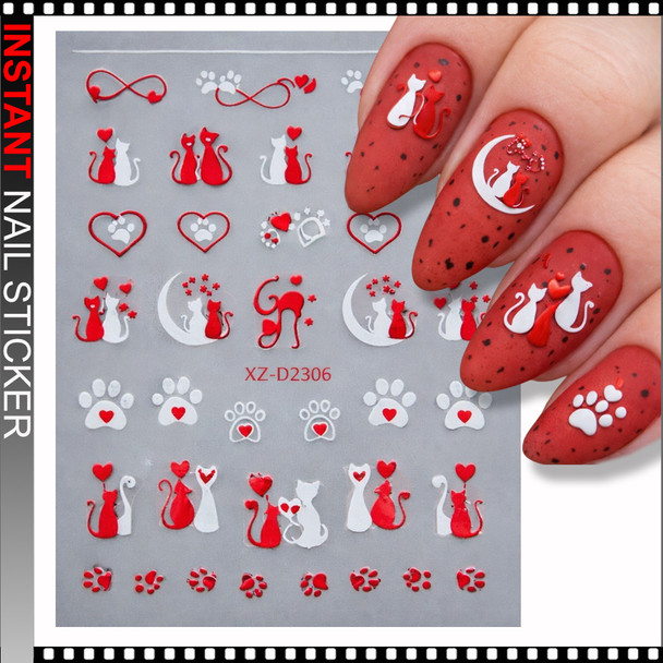 Valentines Day Heart Nail Stickers XZ-D2306