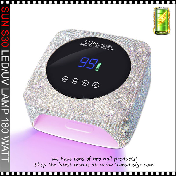 SUN S30 Rechargeable LED Lamp, AB Rhinestone 180 Watt.