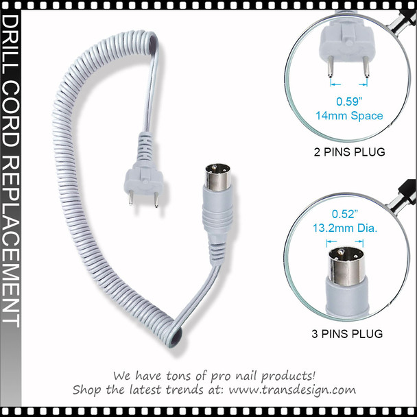 DRILL CORD Replacement 2 & 3 Prong Plug