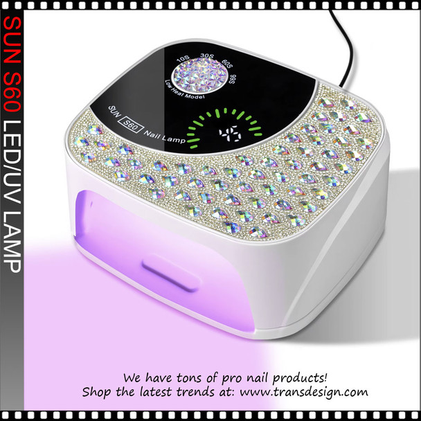 SUN S60 LED/UV Lamp with Rhinestone, Automatic, White 108 Watt