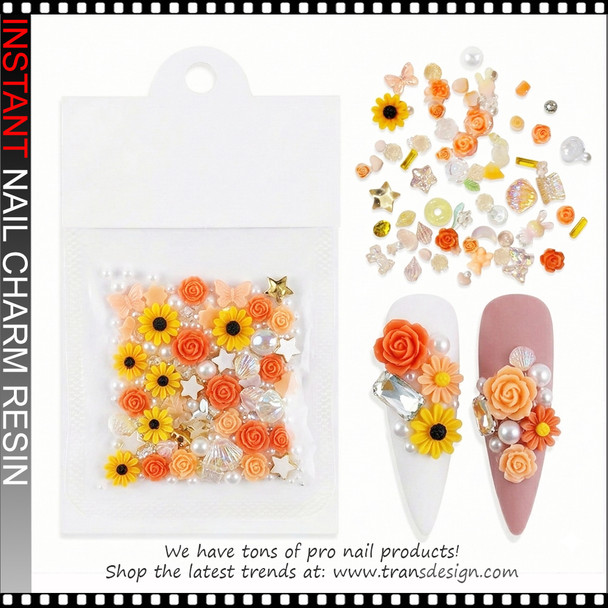 CHARM Sunshine Floral Mix with Beads 60/Bag #M6793
