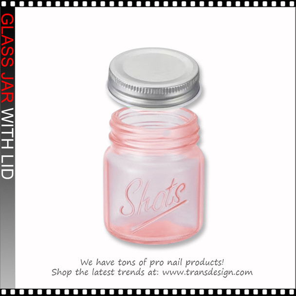 GLASS JAR With Metal Lid 2oz. Light Rose