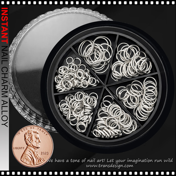 NAIL CHARM ALLOY Assorted Size, Silver Ring 1200/Case
