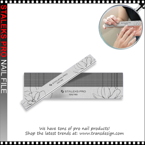 STALEKS PRO Nail File Straight Jumbo 100/180 Grit (25 pcs)