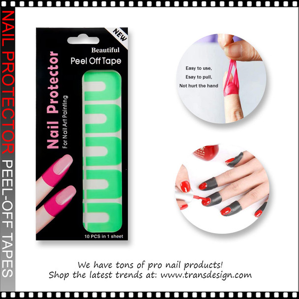 NAIL Protector Disposable Peel-Off Tapes Green 10/Pack