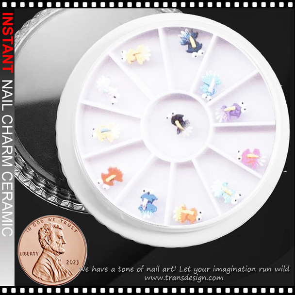 NAIL CHARM CERAMIC 3D Fancy Goldfish 12/Case*
