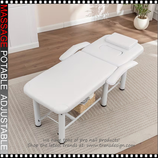 Professional Adjustable Massage Table 26.8" Wide, White