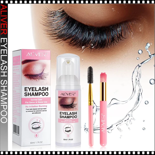 ALIVER Eyelash Shampoo – Gentle Foaming Lash Cleanser (50ml)