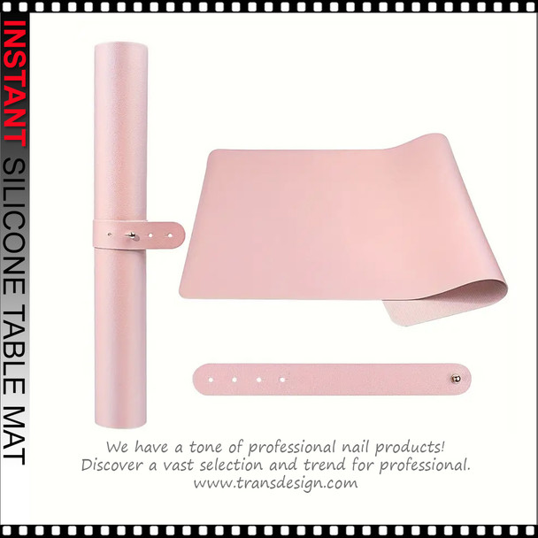 SILICONE MAT Manicure Table, Pink , Large 23.6" x 11.8"