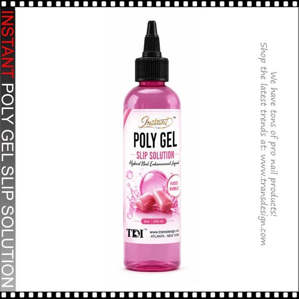 INSTANT POLY GEL Slip Solution, Bubble Gum 8oz.