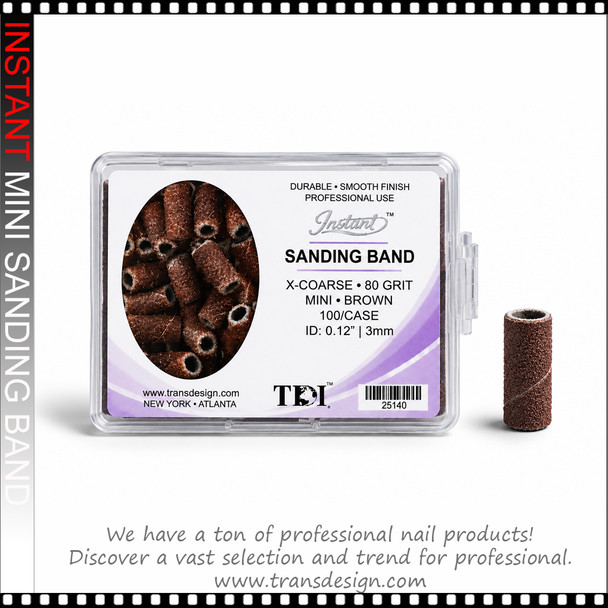 INSTANT SANDING BAND Mini 3mm Dia. Brown, X-Coarse 80 Grit 100/Case