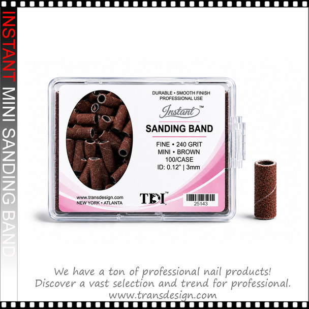 INSTANT SANDING BAND Mini 3mm Dia. Brown, Fine 240 Grit 100/Case