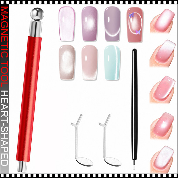 MAGNETIC TOOL Heart-Shaped Red 4Pcs/Set
