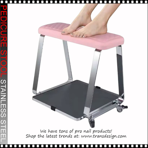 PEDICURE STOOL Stainless Steel, Pink