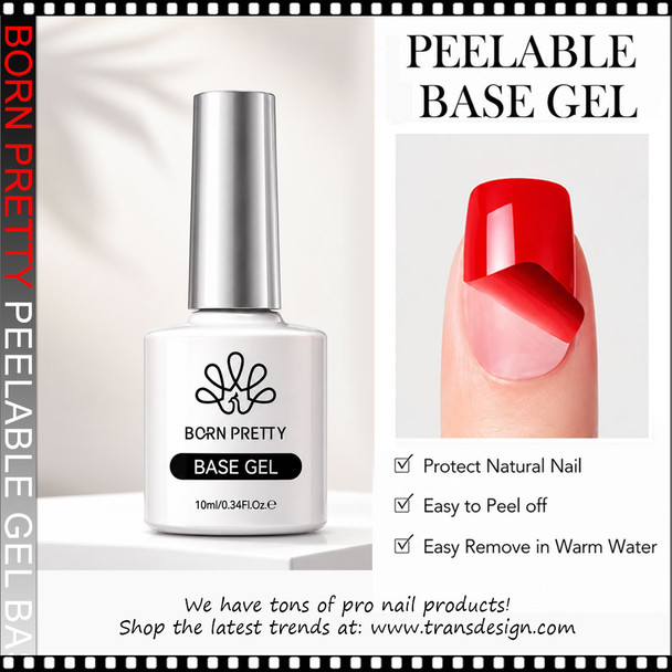 BORN PRETTY Peelable - Peel Off Base Coat, 0.35oz.