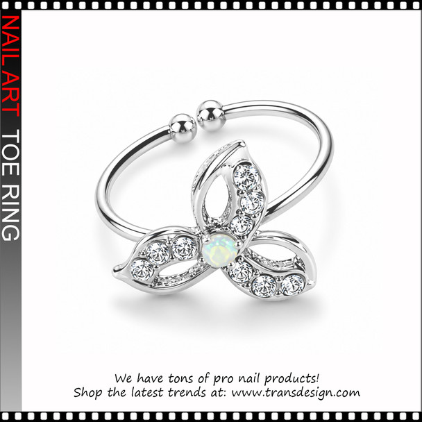 Adjustable Flower Rhinestone Toe Ring #11373