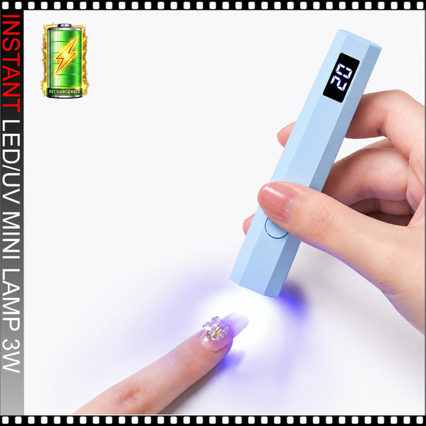 LED/UV MINI LAMP Rechargeable 3 Watts, Blue