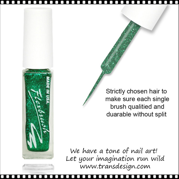 FLEXBRUSH Lacquer Base, Green Glitter 1/3oz.