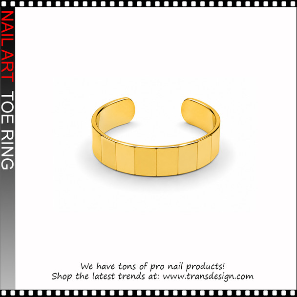 Adjustable Gold cuff with panel Toe Ring #11433