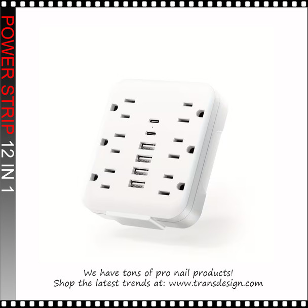 12 IN 1 Power Strip With USB Port, 6 AC Outlets, 4 USB-A And 2 Type-C Ports