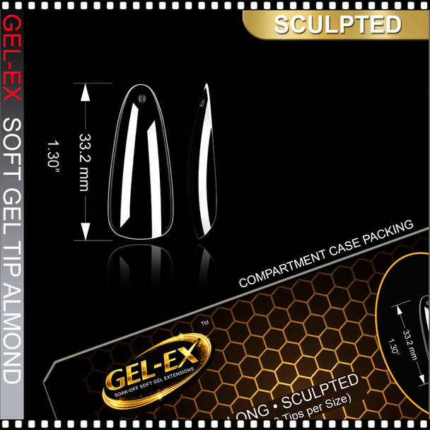 GEL-EX Almond, Long, Sculpted 600/Case