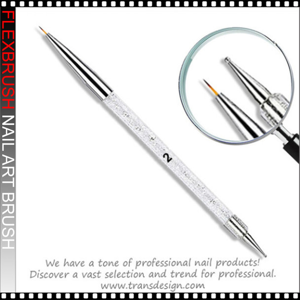 FLEXBRUSH Dotting Tool & Nail Art, Gel Liner 0.28" #2