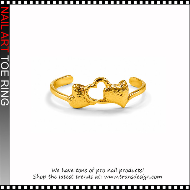 Adjustable Golden heart cuff Toe Ring #11444