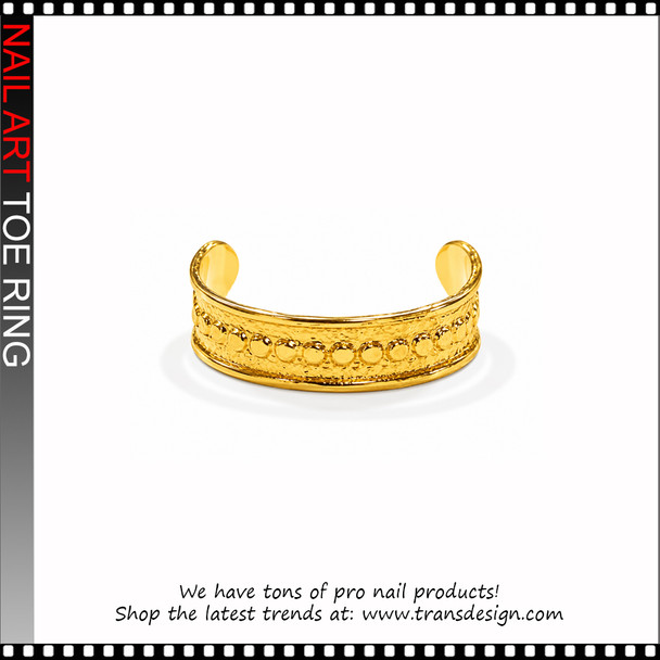 Adjustable Gold Dot Pattern Cuff Toe Ring #11452