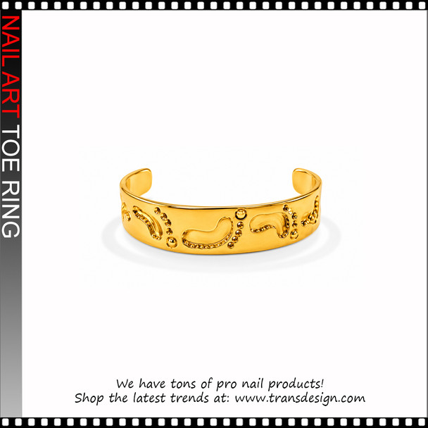 Adjustable Gold Footprint Design Toe Ring #11453