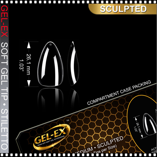 GEL-EX Stiletto, Medium, Sculpted 600/Case