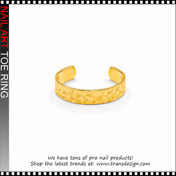 Adjustable Gold Star Diamond Cut Cuff Toe Ring #11466