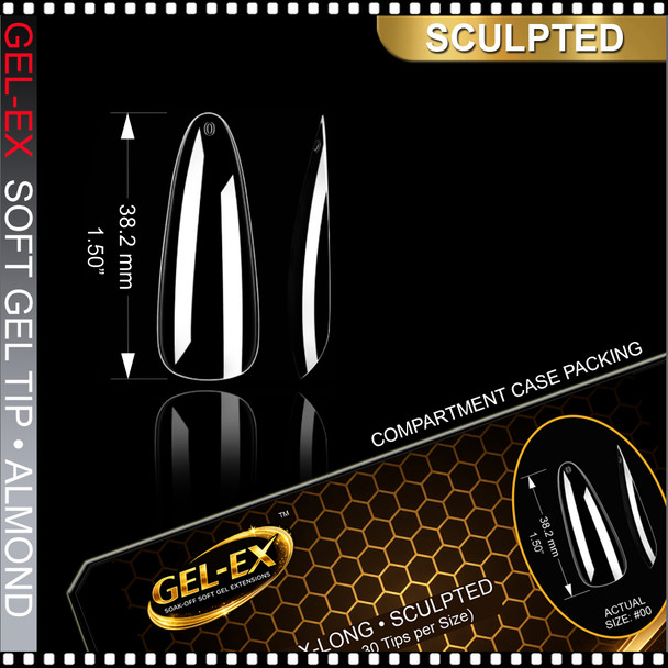 GEL-EX Almond, X-Long, Sculpted 450/Case