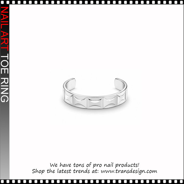 Adjustable Silver Scallop Diamond Cut Toe Ring #11473