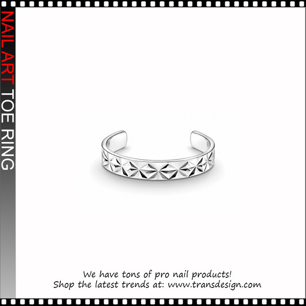 Adjustable Silver Geometric Star Pattern Toe Ring #11480