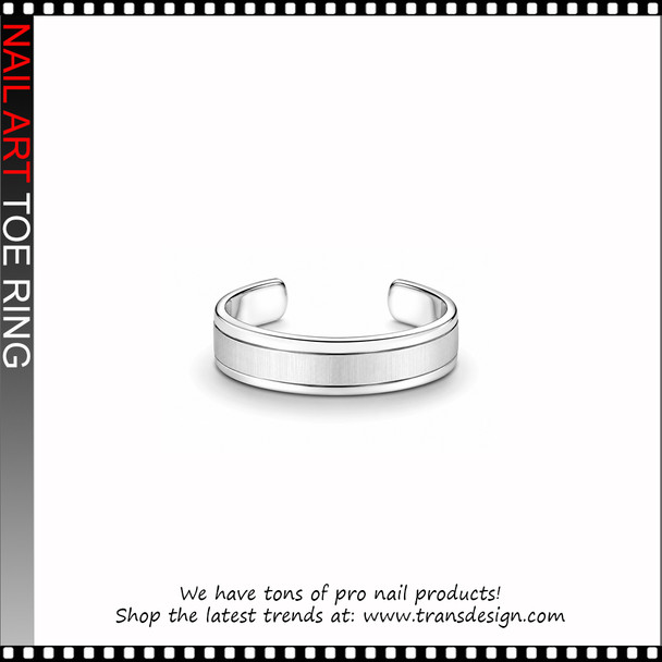 Adjustable Silver Brushed Center Toe Ring #11484