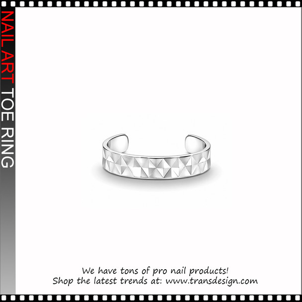Adjustable Silver Pyramid Faceted Toe Ring #11485